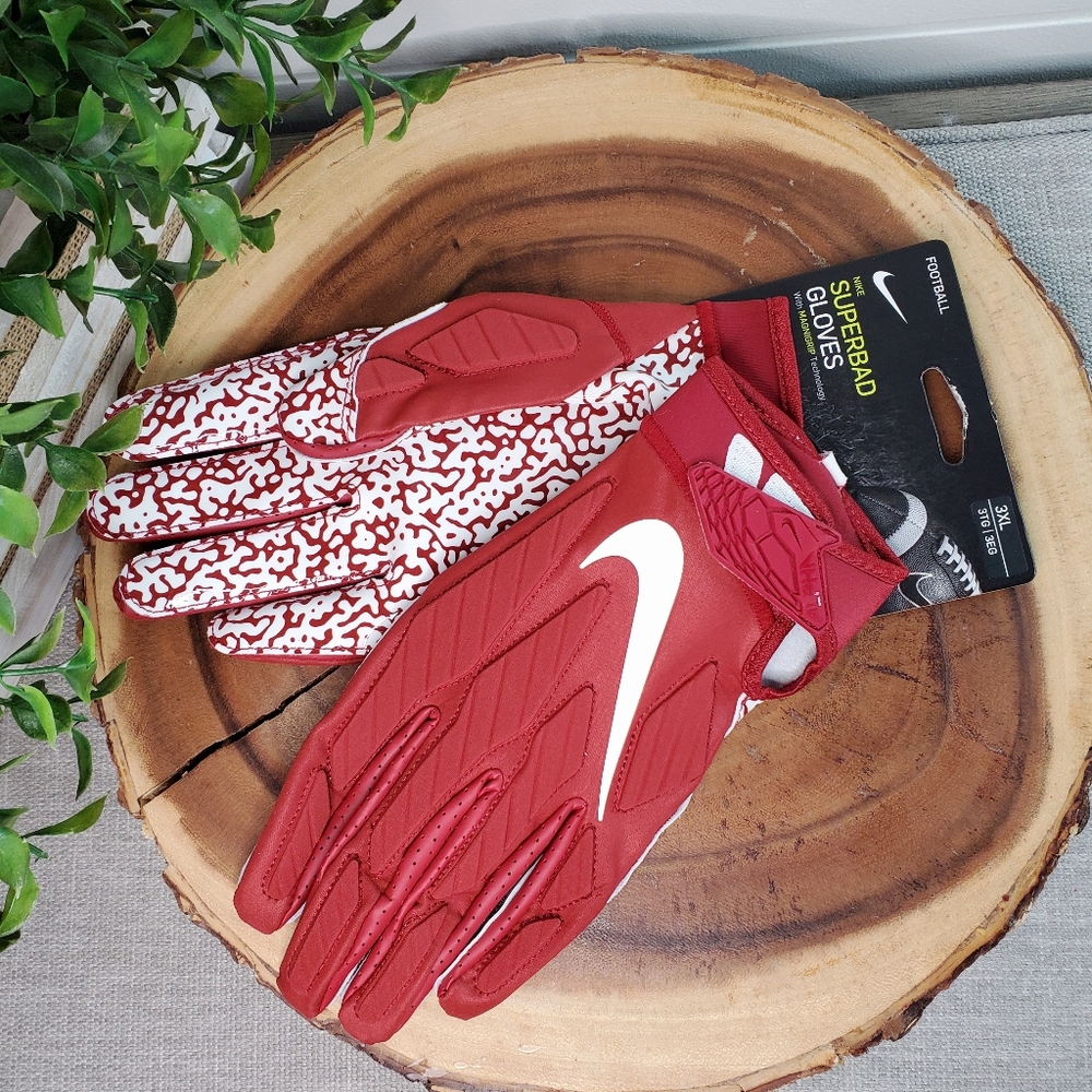 Nike Adult Superbad 5.0 Red Football Sports Gloves 3XL